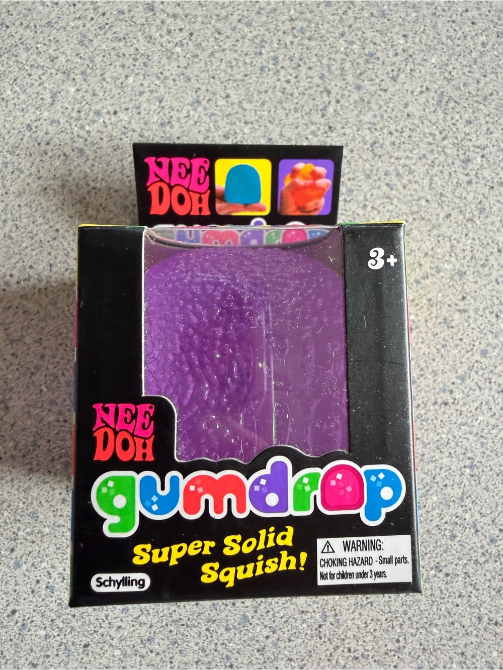 New Nee Doh Schylling Gumdrop Super Solid Squish Purple Textured Squishy Squeeze